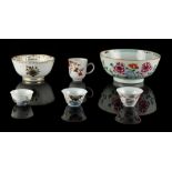A group of six ceramic items, 18th century & later, including two famille rose tea bowls, one