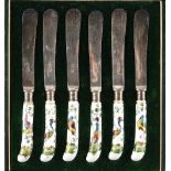 Property of a deceased estate - an early 20th century cased set of six silver plated tea knives with