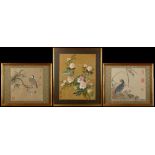 Property of a lady - a Chinese painting on paper depicting two birds among flowering shrubs, late