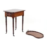 Property of a lady - an early 19th century George IV mahogany work table, with two end drawers, on