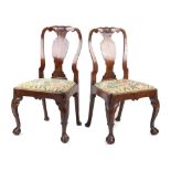 Property of a lady - a good pair of early 18th century George I walnut side chairs, circa 1725, with