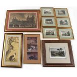 Property of a lady - ten assorted framed prints, mostly 19th century, including a group of six