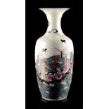 A large Chinese famille rose baluster vase, probably Republic period, painted with Two Ladies in a