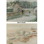 Property of a deceased estate - Doris Taylor (1890-1978) - ABERSOCH HARBOUR - watercolour, 10.4 by