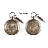 Property of a gentleman - a Victorian silver cased pocket watch, with key wind chain fusee
