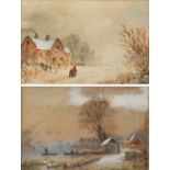 Property of a lady - Thomas Bush Hardy (1842-1897) - WINTER LANDSCAPES - a pair, watercolours,