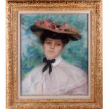 Property of a gentleman - Genevieve Granger (1877-1967) - PORTRAIT OF A YOUNG LADY WITH HAT - pastel