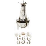 An early 20th century Empire style chandelier, with detached parts, approximately 31.5ins. (