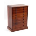 Property of a lady - an Edwardian mahogany specimen chest, with eight graduated drawers, 24.8ins. (