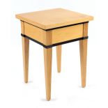 Property of a deceased estate - a Biedermeier style birch & ebonised square topped occasional table,