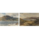 Property of a lady - David Law (1831-1901) - LAKE IN LANDSCAPE - watercolour, 13.8 by 20.3ins. (35