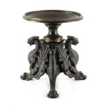 Property of a lady - a late 19th century French bronze tazza with dragon supports, 7.3ins. (18.