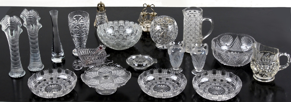 Property of a deceased estate - a quantity of assorted glassware including a pair of vases with