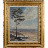 Property of a gentleman - late 19th / early 20th century - FIGURES ON A BEACH - oil on canvas, 20.75