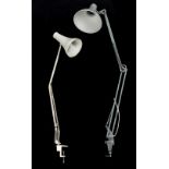 Property of a deceased estate - a vintage anglepoise'1001 Lamps Ltd' clamp lamp; together with