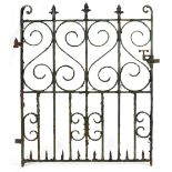 Property of a lady - a 19th century French wrought iron gate, 52 by 46ins. (132 by 117cms.) (see