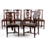 Property of a lady of title - a set of six early 20th century mahogany dining chairs including one