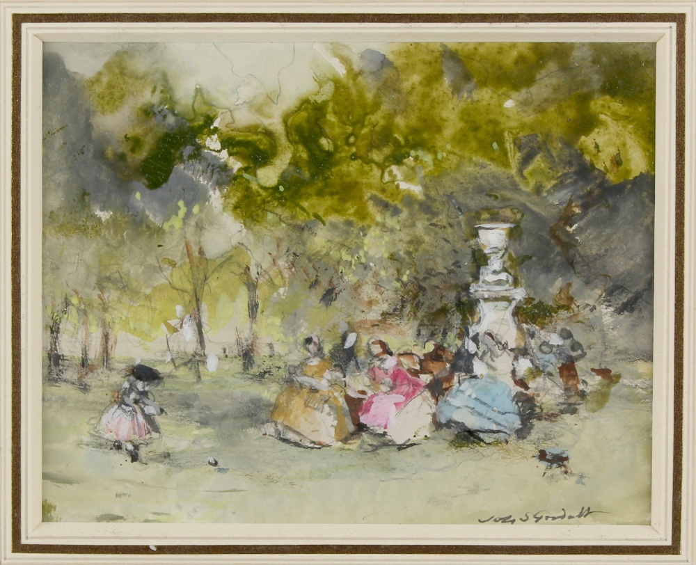 Property of a gentleman - John Strickland Goodall (1908-1996) - LADIES IN GARDEN - watercolour, 4.