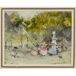 Property of a gentleman - John Strickland Goodall (1908-1996) - LADIES IN GARDEN - watercolour, 4.