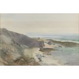 Property of a gentleman - Charles Knight (1901-1990) - COASTAL SCENE - watercolour, 13.4 by 14.4ins.