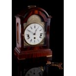 Property of a lady of title - a Knight & Gibbins, London mahogany cased bracket clock with Franz