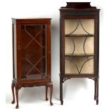 Property of a deceased estate - an Edwardian china display cabinet with blind fretwork frieze, 23.