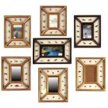 Property of a lady - a collection of seven glazed cases or frames with borders applied with