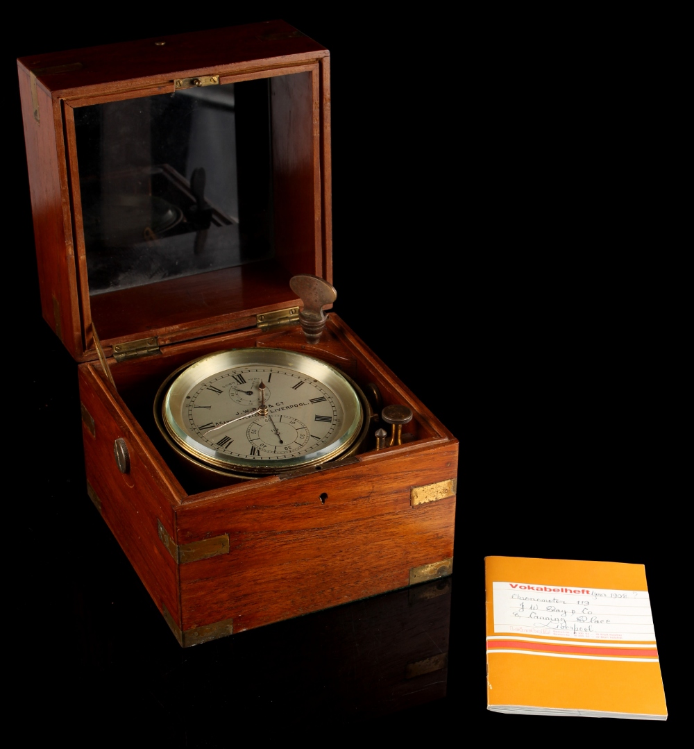 A small private collection of marine chronometers - an English marine chronometer by J.W. Ray & Co.,