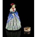 Property of a lady - a Royal Doulton figure - 'A Victorian Lady', HN 1345; together with a Halcyon