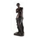 Property of a lady - a late 19th century patinated bronze figure of Venus De Milo, after the