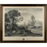 Property of a lady of title - after Claude Lorrain - 'LA FUITE EN EGYPTE' - monochrome lithograph by