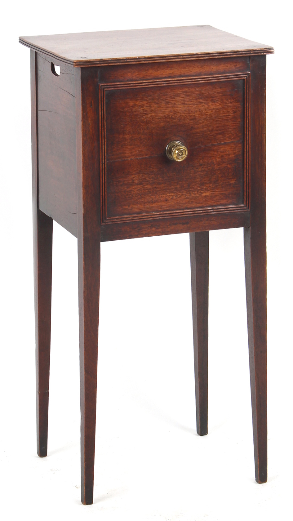 Property of a lady - an early 19th century George IV mahogany pot cupboard, with open back, on