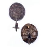 Property of a gentleman - a pair of silvered brass candle wall sconces, late 17th / early 18th