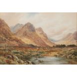 Property of a lady - H.D. Hillier (fl.c.1180-1920) - 'GLENCOE, ARGYLLSHIRE' - watercolour, 14.3 by