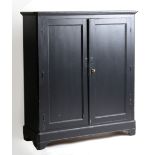 Property of a gentleman - a dark blue painted late 19th / early 20th century Continental panelled