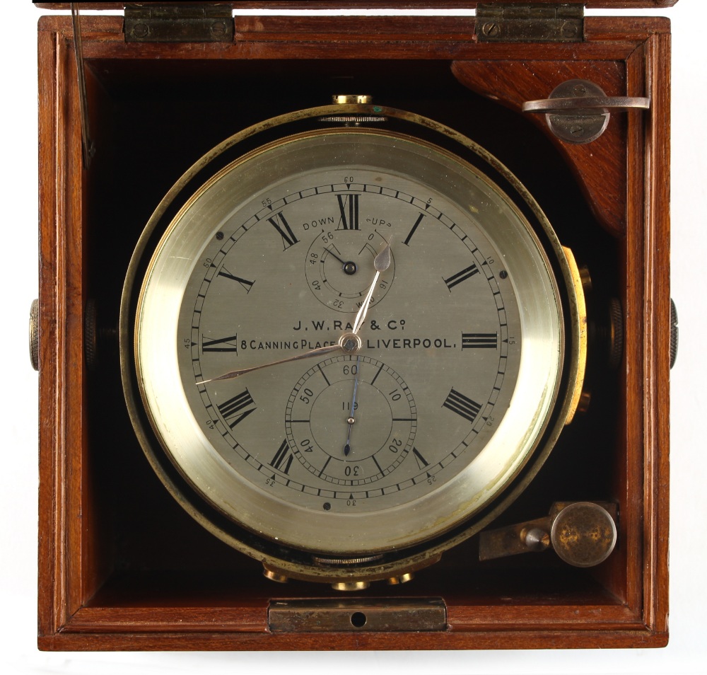 A small private collection of marine chronometers - an English marine chronometer by J.W. Ray & Co., - Image 2 of 2