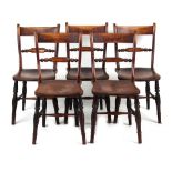 Property of a lady - a set of five 19th century fruitwood & elm Oxford side chairs, of good