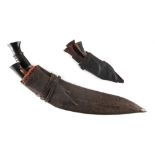 Property of a gentleman - a kukri in sheath; together with smaller knives (a lot) (see