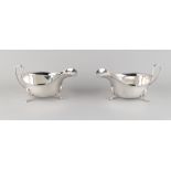Property of a lady - a pair of silver sauceboats, makers Edward Viner, Sheffield 1932 & 1936 (