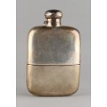 Property of a lady - an early 20th century silver hip flask with fitted cup, makers Cohen & Charles,