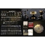 Property of a deceased estate - a quantity of silver plated items, mostly flatware (a lot) (see