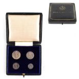 Property of a gentleman - coins - GB - a set of four 1907 Maundy silver coins, 4d, 3d, 2d and 1d, in