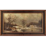 Property of a lady of title - Sorensen (20th century) - WINTER LANDSCAPE WITH FIGURES ICE