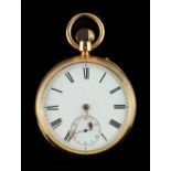 Property of a gentleman - an 18ct gold cased pocket watch, the movement engraved 'No.1002' and '