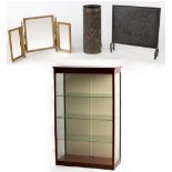 Property of a lady - a glazed shop display cabinet, with glass shelves, 31.5ins. (80cms.) wide;