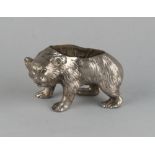 Property of a lady - an early 20th century silver plated novelty pin cushion modelled as a bear,