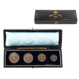 Property of a gentleman - coins - GB - a set of four 1896 Maundy silver coins, 4d, 3d, 2d and 1d, in