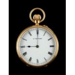 Property of a gentleman - an 18ct gold cased pocket watch, of small size, the 28mm diameter enamel
