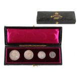 Property of a gentleman - coins - GB - a set of four 1901 Maundy silver coins, 4d, 3d, 2d and 1d, in