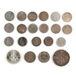 Property of a gentleman - coins - GB - 1889 florin, 1943 shilling (EF), 1897 & 1901 sixpence,